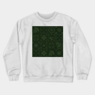 Mexican Dark Green Talavera Tile Pattern by Akbaly Crewneck Sweatshirt